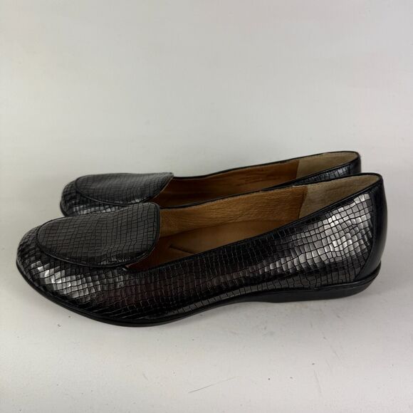Dansko Nastacia Loafers Women's 9.5 Black Croc Leather Slip-On Low Top Shoes - Picture 5 of 10
